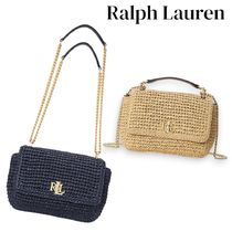 2way【Ralph Lauren】Woven  ストロー ミディアムソフィーバッグ