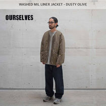 ★KOREA【OURSELVES】WASHED MIL LINER JACKET - DUSTY OLIVE