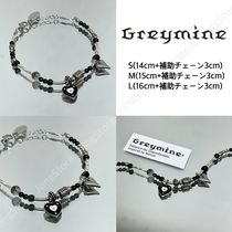 ＊韓国＊［Greymine］black beads heart bracelet S-L