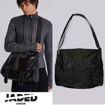 JADEDLONDON レザースタッズ クロスボディ メッセンジャーバッグ