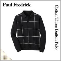 ◆Paul Fredrick コットン 3 つボタン ポロシャツ