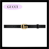 GUCCI★〔GGマーモント〕シャイニーバックル レザー ベルト