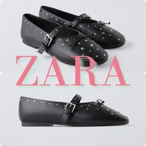 ZARA スタッズ付きバレリーナシューズ 2502/530