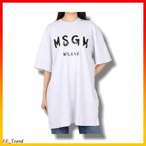 ★MSGM★ブラッシュド ロゴ 半袖 ワンピース