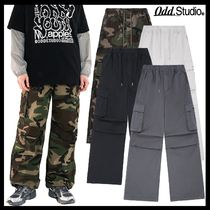 【ODDSTUDIO】parachute washing wide cotton cargo pants