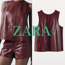 【ZARA】100% レザー トップ 6098/500/605