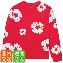 Denim Tears★花柄 長袖Tシャツ Red 送関込