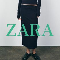 【ZARA】ソフトインターロックミディ丈スカート  | 0264/323/422