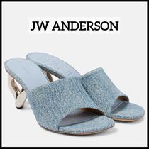 ☆関税込み☆【JW ANDERSON】レザーアクセント デニムミュール