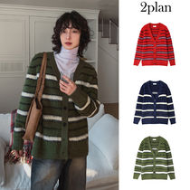 【2plan】Steel Stripe Angora Cardigan