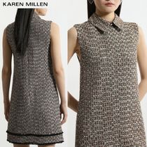 【KAREN MILLEN】ミックス ブークレ テーラード カラー ミニ