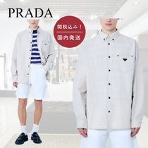 【国内送関税込】PRADA☆コットンリネン混紡シャツ