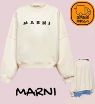 《MARNI》アイボリー コットンロゴ スウェット/関税なし