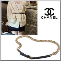 《合わせやすい★》CHANEL チェーンベルト ブラック ゴールド