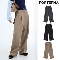 【PORTERNA】Prime belt pintuck trousers