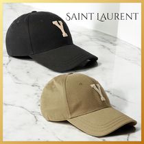 【SAINT LAURENT】ロゴアップリケ ベースボールキャップ