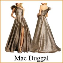 【Mac Duggal】Crinkle Metallic Ruffle Gown 関税送料込