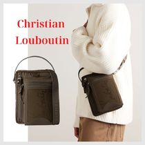 Christian Louboutinシェル＆メッシュメッセンジャーバッグ ロゴ