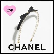 25P パールとリボンのカチューシャ・ヘアバンド【CHANEL】