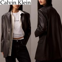 【Calvin Klein】スリムレザーブレザー