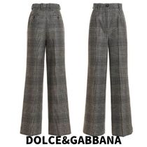 【DOLCE&GABBANA】ハイウエスト フレアグレンチェックパンツ