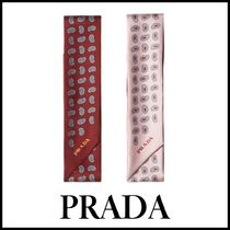 【直営店】PRADA プラダ プリントシルクツイルスキニースカーフ