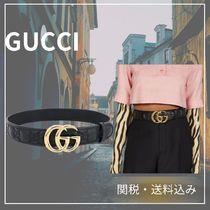 GUCCI ダブルG キルティング ワイドベルト 関税送料無料