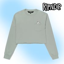 RIPNDIP クロップド丈 長袖ポケットTシャツ