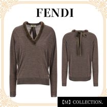 『FENDI』ウールとシルクのVネックセーター