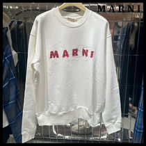 Marni ロゴプリント コットンスウェットシャツ ホワイト メンズ