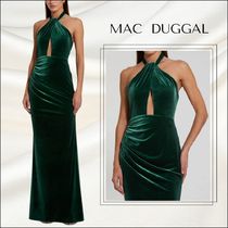 関税送料込【MAC DUGGAL】ロング ドレス ベルベット グリーン