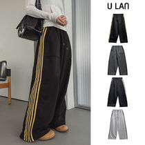 【U LAN】Solid track line two-way training pants