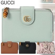 すぐ届く*GUCCI*バンブー付き ダブルG ミディアム ウォレット