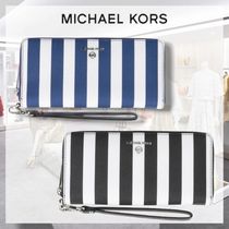 Michael Kors* マイケルコース ロゴ ストライプ 長財布 送関込