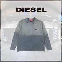 大人もOK DIESEL* ロゴ ニット プルオーバー ブルーグレー