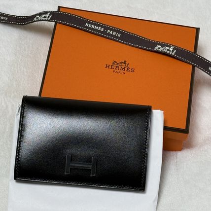 【エルメス】hermes ベアン カードケース 黒 モノクローム金具★