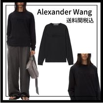 Alexander Wang ダメージロゴ入りユニセックスロングスリーブ