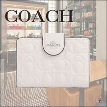 型押しレザー【COACH】ミディアム コーナー ジップウォレット