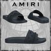 AMIRI サンダル AMIRI* アミリ ロゴ ラバーサンダル フラット ブラック 送関込