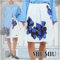 【華やかに！】MIUMIU フラワーポプリンスカート