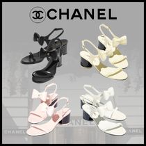 【2025年SS 最新作♪】CHANEL ラムスキン ヒールサンダル