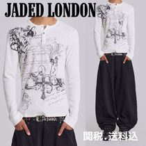 関送込【JADED LONDON】ホワイト ワッフルT シャツ