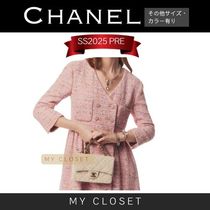 CHANEL ワンピ スカート cc ロゴ 限定 新作 ピンク ツイード