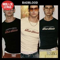 【BADBLOOD】韓国人気◆スクリプトロゴスリムTシャツ ショート丈