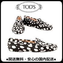 セール 芸能人も愛用 TOD'S プリント入り カーフヘア ローファー