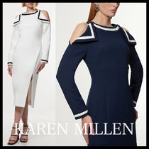 KAREN MILLEN*コントラスト ティップドバルドーテーラードドレス