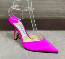 50%オフセールJIMMY CHOO SEADA100 SATIN SANDAL WITH CRYSTALS