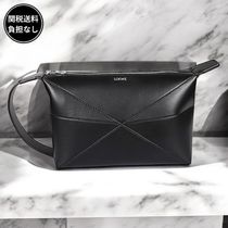 LOEWE パズルフォルド ウォッシュバッグ ロゴ Black 関税送料込