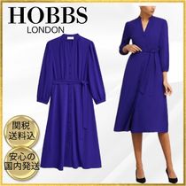 ★Hobbs London★ Vネック ウエストベルト フレア ワンピース