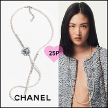 ブルーのハートが輝く ロングパールネックレス 25P【CHANEL】